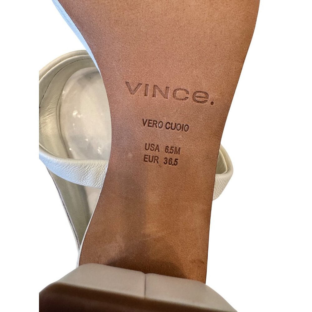 Vince Square Open Toe Luella Buckle Ankle Strap Size 8.5 NEW 3.25" Heel Marble C - Picture 4 of 11